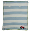 farmyard tractor appliqued knitted blanket by powell craft