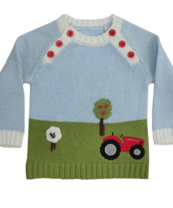 farmyard tractor knitted jumper by powell craft