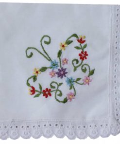 buttterfly embroidered handkerchief by powell craft