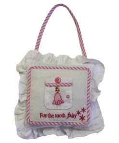 pink ruffled tooth fairy pillow pocket by powell craft