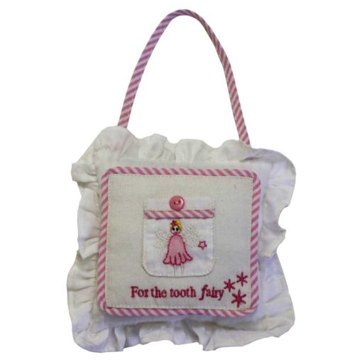 pink ruffled tooth fairy pillow pocket by powell craft