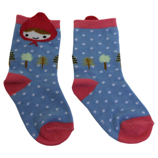 red riding hood motif socks