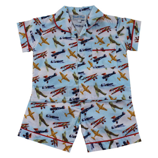 plane short pyjamas for boys by powell craft