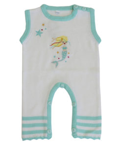 mermaid appliqued knitted sleeveless jumpsuit by powell craft