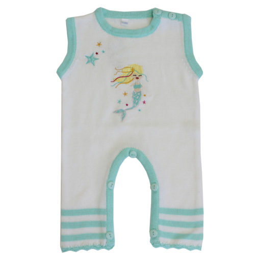 mermaid appliqued knitted sleeveless jumpsuit by powell craft