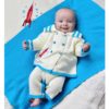 space rocket knitted childrens pram coat by powell craft