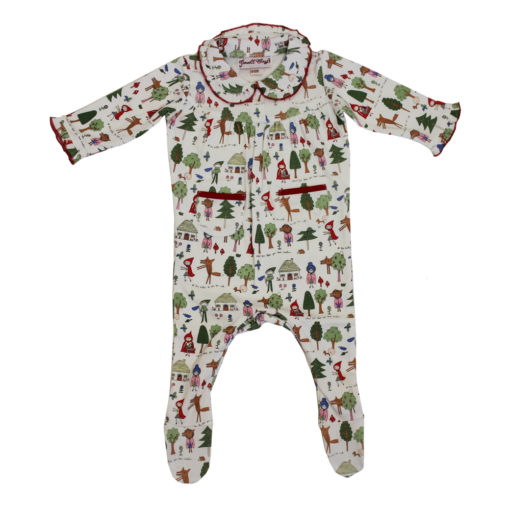 red riding hood print long sleeve jumpsuit by powell craft