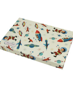 space rocket print gift box by powell craft
