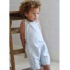 powder blue unisex linen dungarees by powell craft