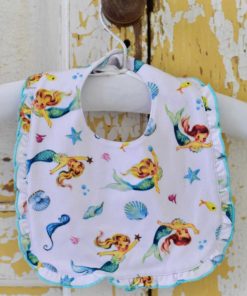 mermaid cotton baby bib by powell craft
