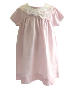 powder pink linen girls sailor dress by powell craft